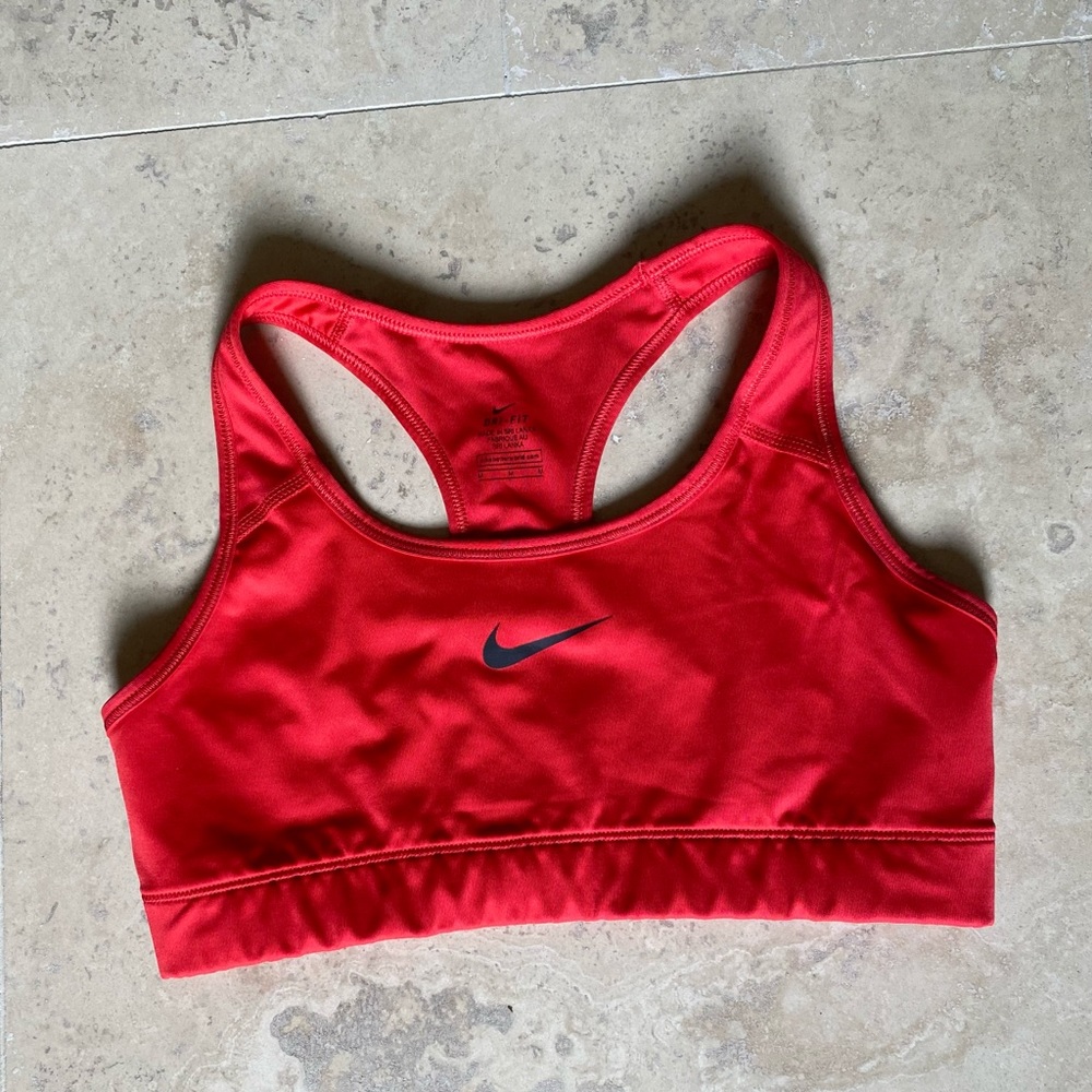 Red Nike Sports Bra size Medium